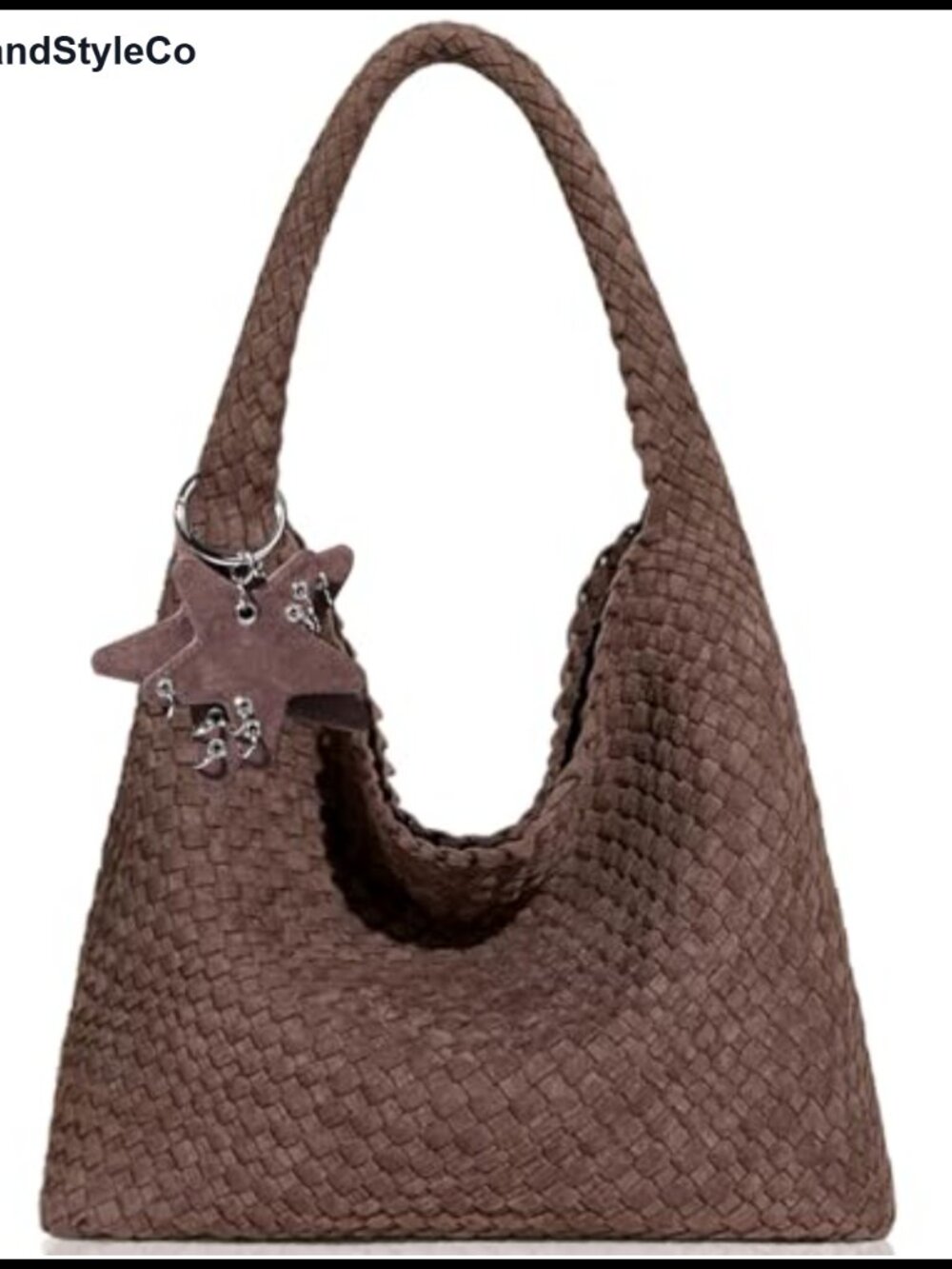 Woven Tote Bag for Women Faux Suede Handwoven Shoulder Hobo Top-Handle Bag